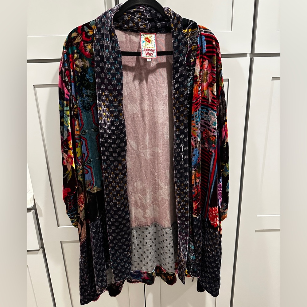 Johnny Was Vibrant Velvet Kimono